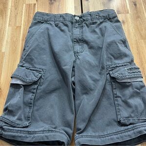 Unionbay Youth Boys Gray Cargo Shorts Size 14 – 100% Cotton Outdoor Utility